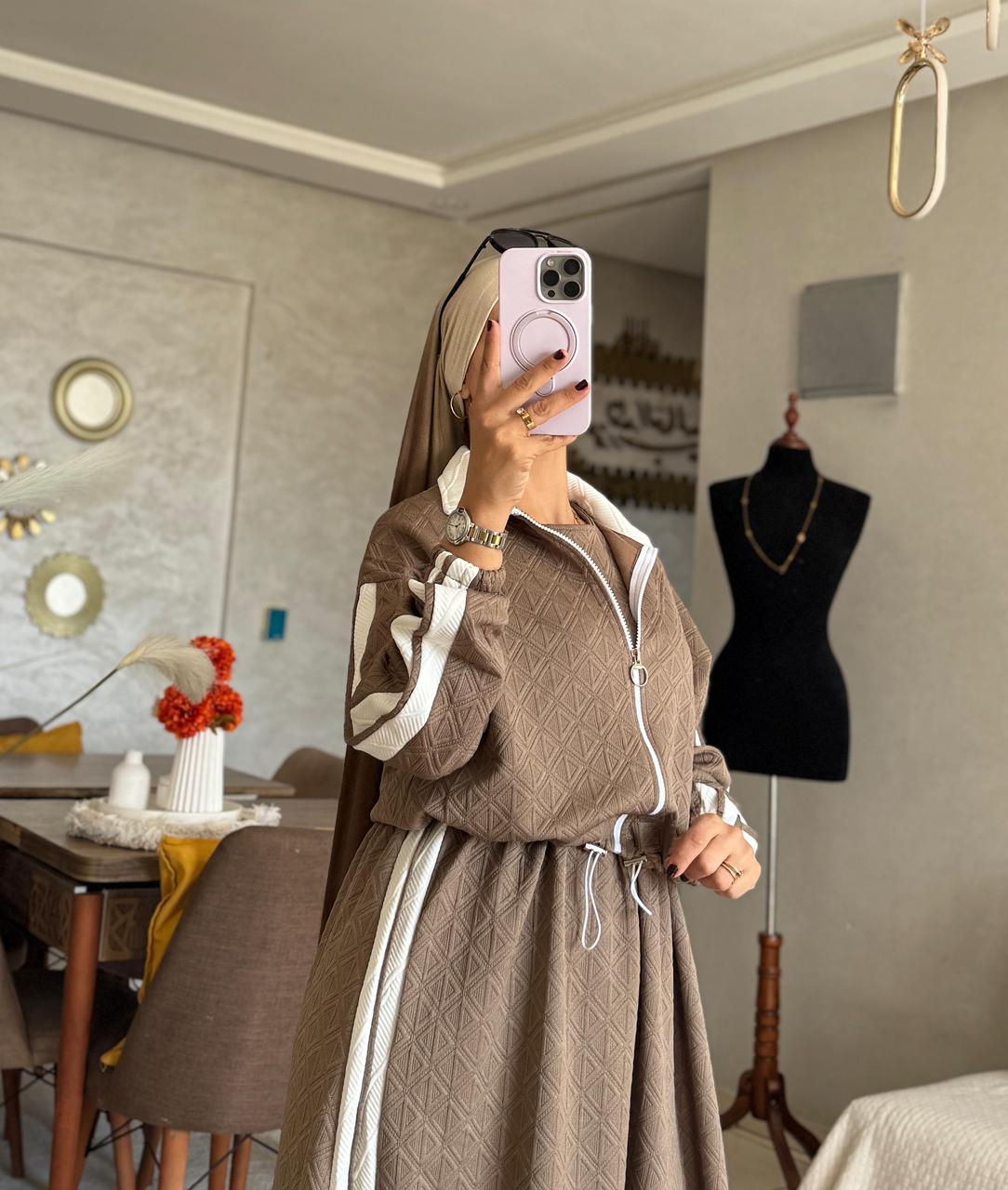 L'Élégance Voilée — Robe Maxi + Veste Courte