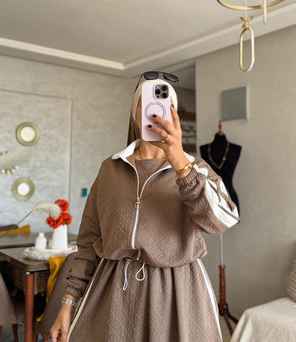 L'Élégance Voilée — Robe Maxi + Veste Courte