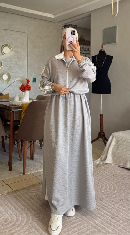 L'Élégance Voilée — Robe Maxi + Veste Courte