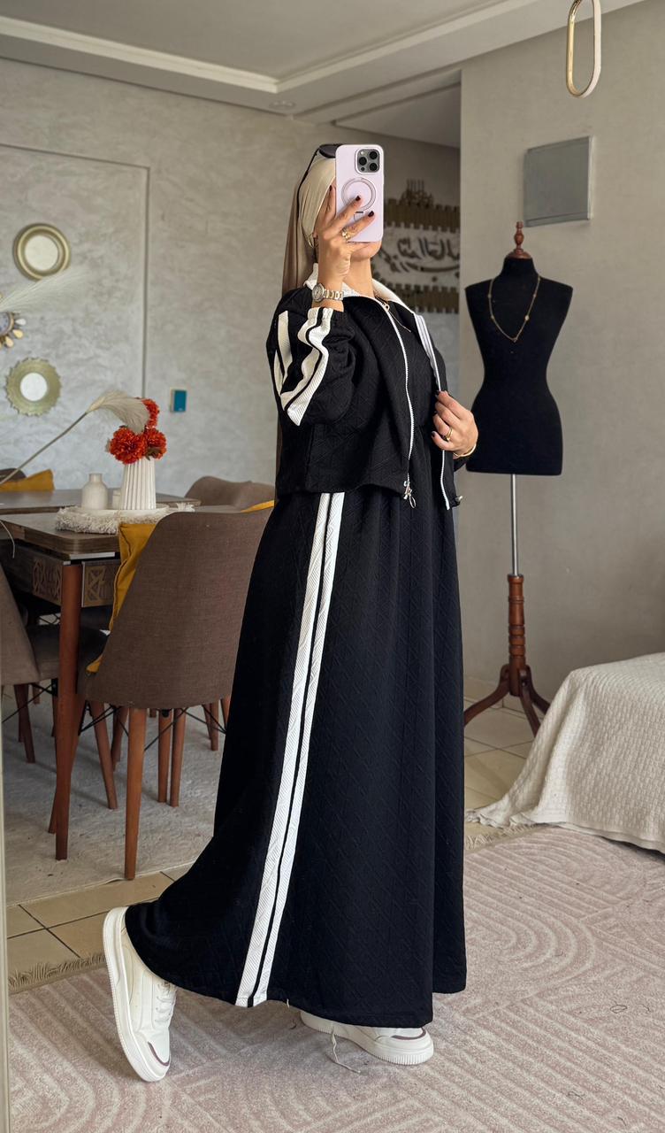 L'Élégance Voilée — Robe Maxi + Veste Courte