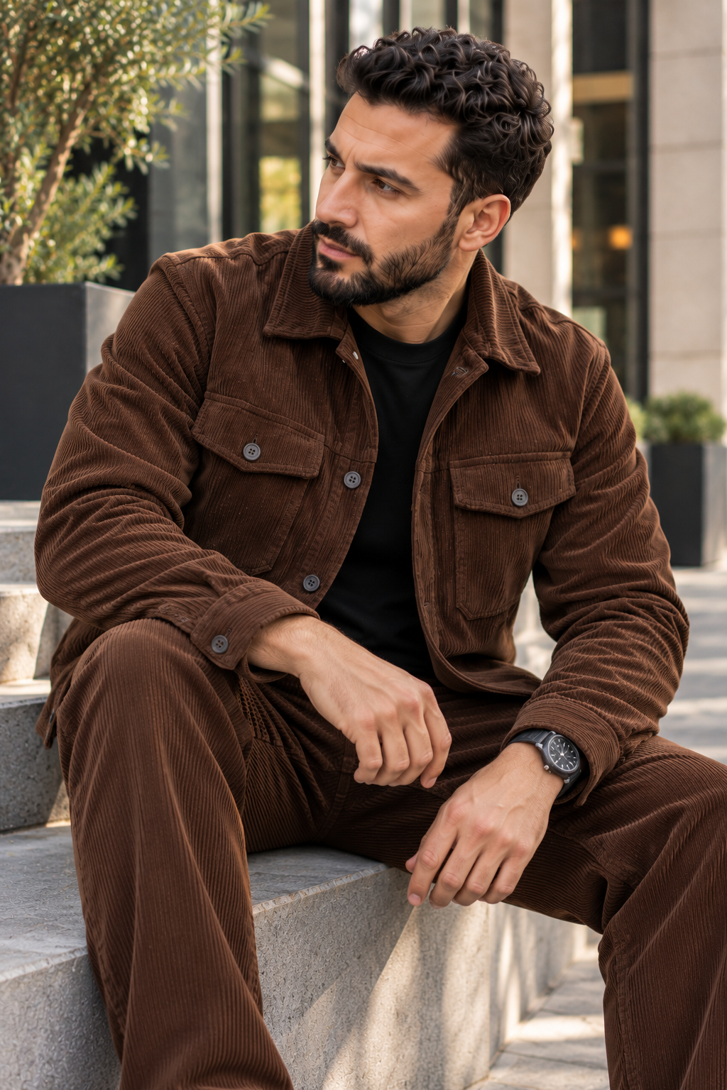 Ensemble Velours Côtelé – Total Look Homme