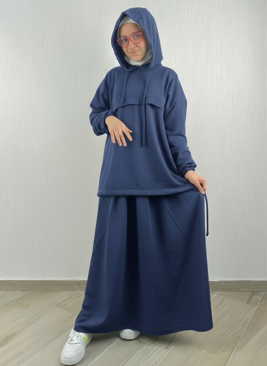 Ensemble Hijabi Hoodie & Jupe Fille
