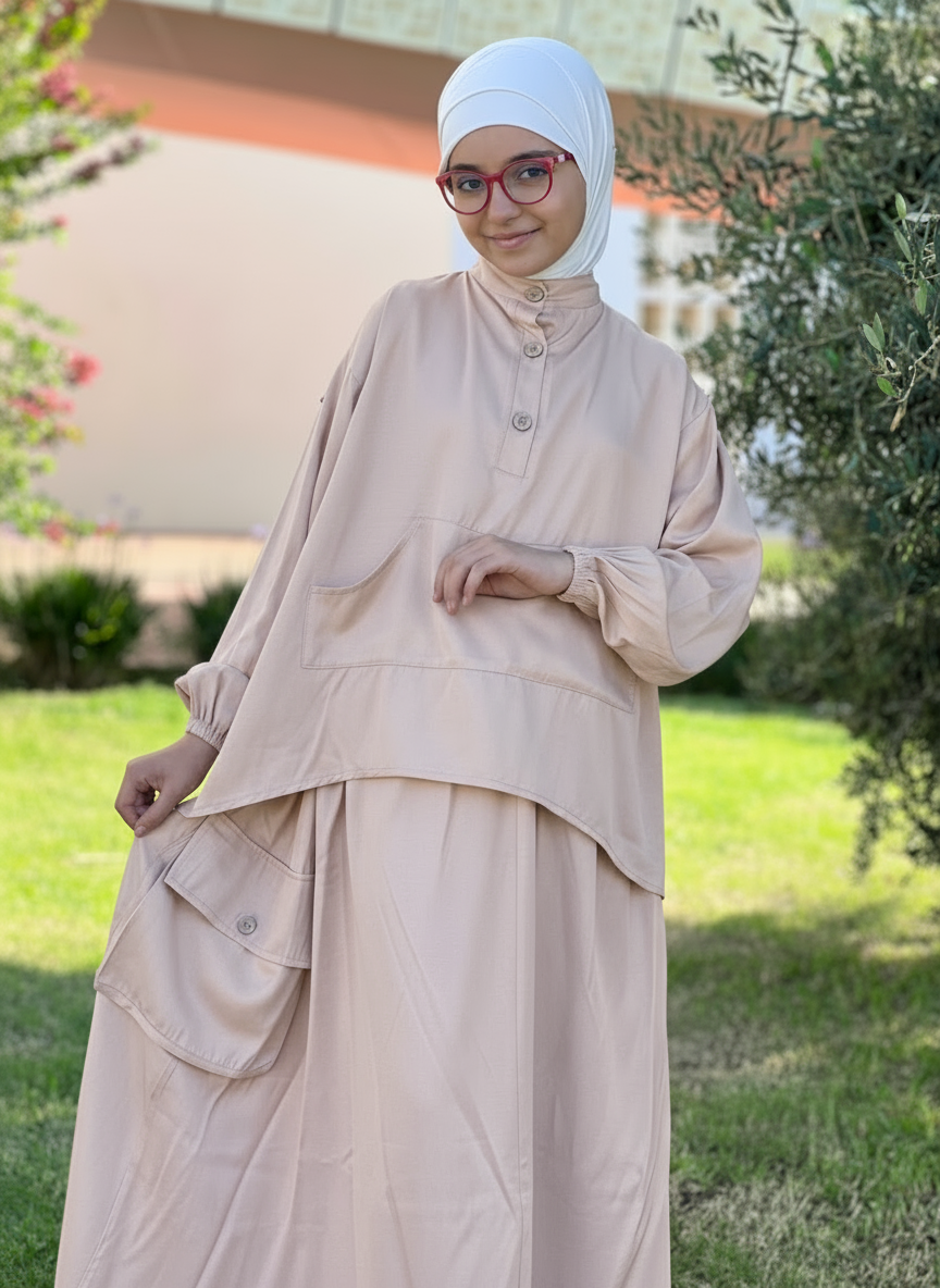Ensemble Modeste Fille – Jupe cargo ( Hijabi )