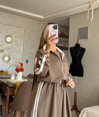 L'Élégance Voilée — Robe Maxi + Veste Courte