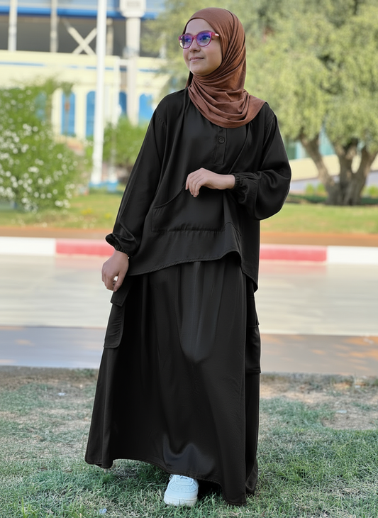Ensemble Modeste Fille – Jupe cargo ( Hijabi )