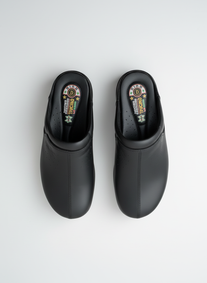 Sabots en Cuir Noir Élégants et Confortables